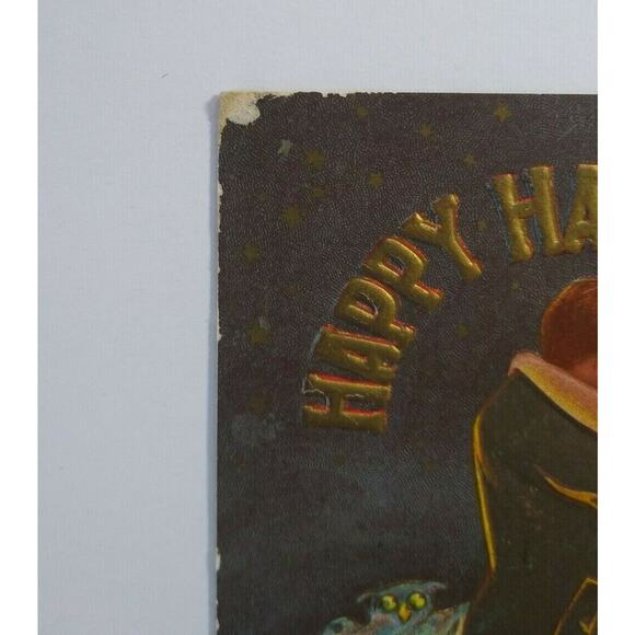 Halloween Postcard Kissing Couple Sanders 1909 Series 240 Syracuse NY Vintage - Picture 4 of 6